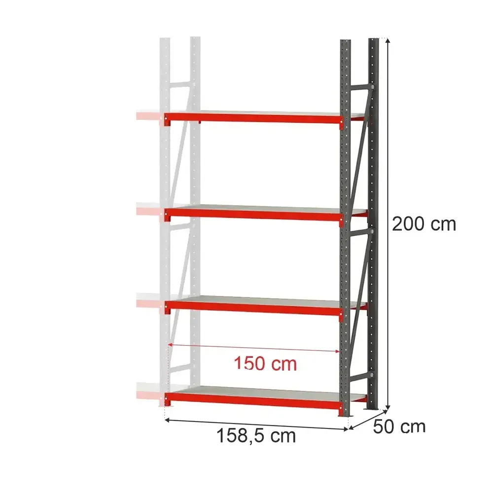 Raft depozitare 4 rafturi 200x158.5x50cm extensie [1]