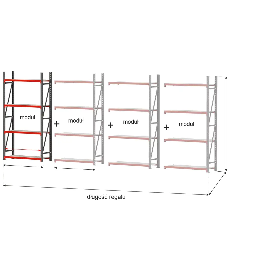 Raft depozitare 4 rafturi 200x208.5x40cm extensie [2]