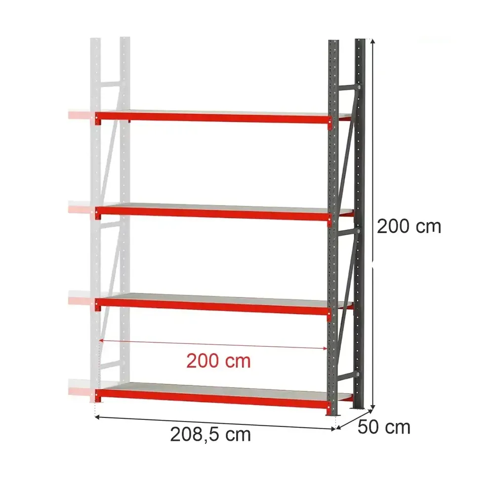 Raft depozitare 4 rafturi 200x208.5x50cm extensie [1]