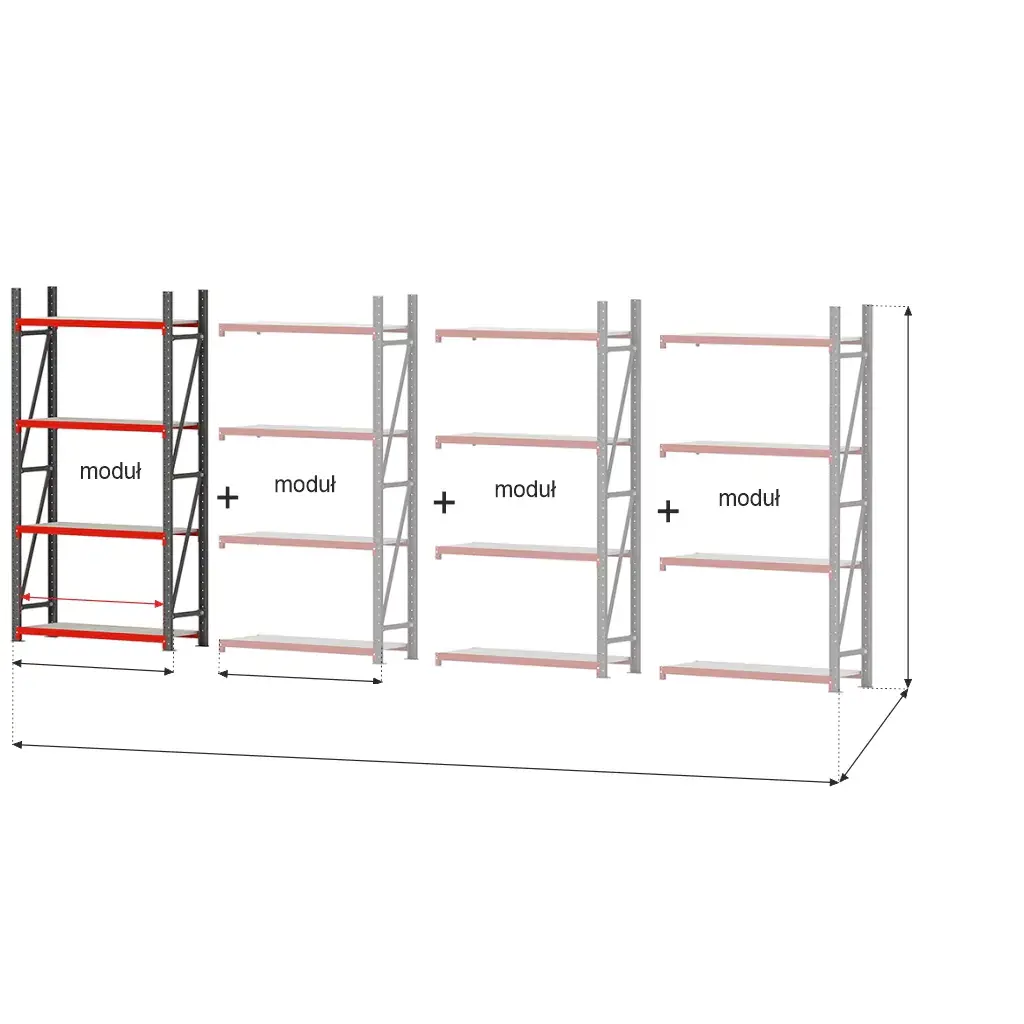 Raft depozitare 4 rafturi 200x208.5x50cm extensie [2]