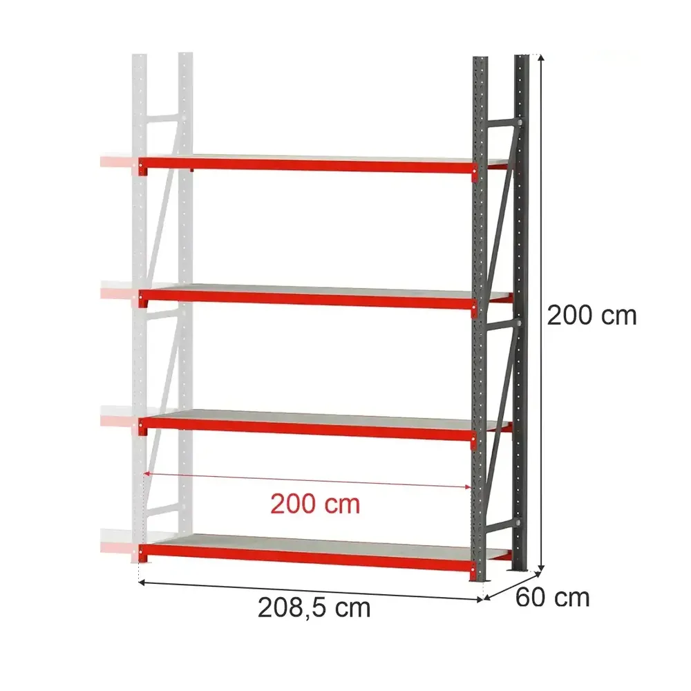Raft depozitare 4 rafturi 200x208.5x60cm extensie [1]