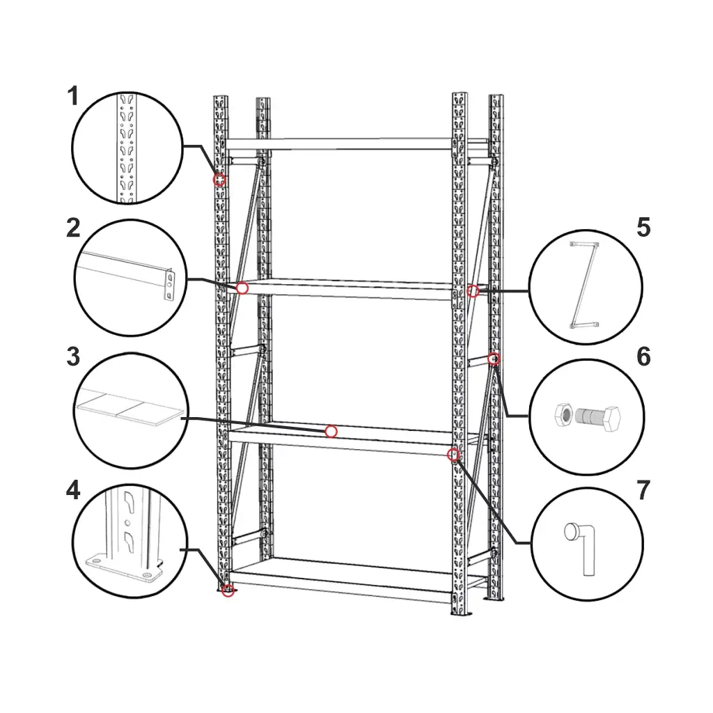 Raft depozitare 4 rafturi 240x158.5x50cm extensie [2]