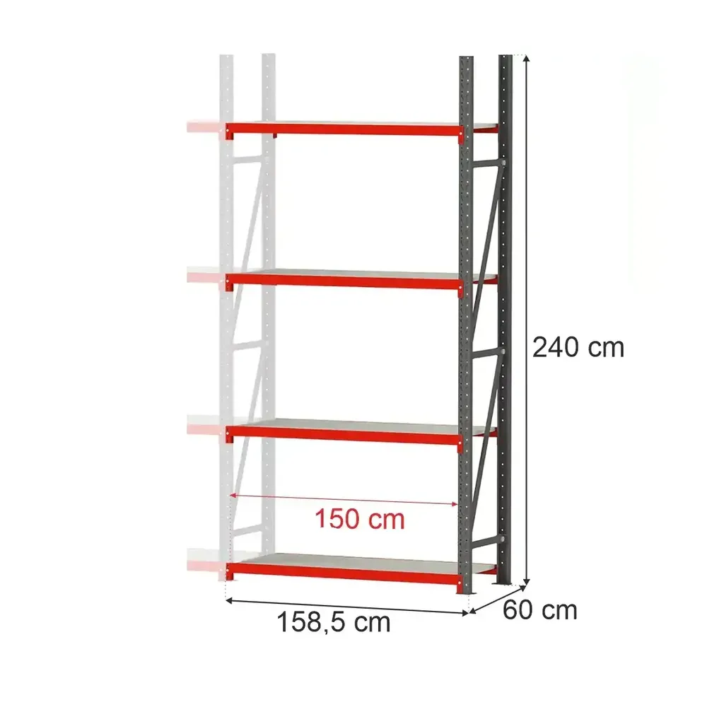 Raft depozitare 4 rafturi 240x158.5x60cm extensie [1]