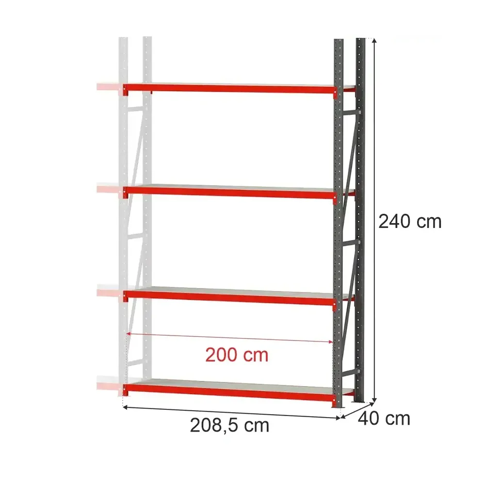 Raft depozitare 4 rafturi 240x208.5x40cm extensie [1]