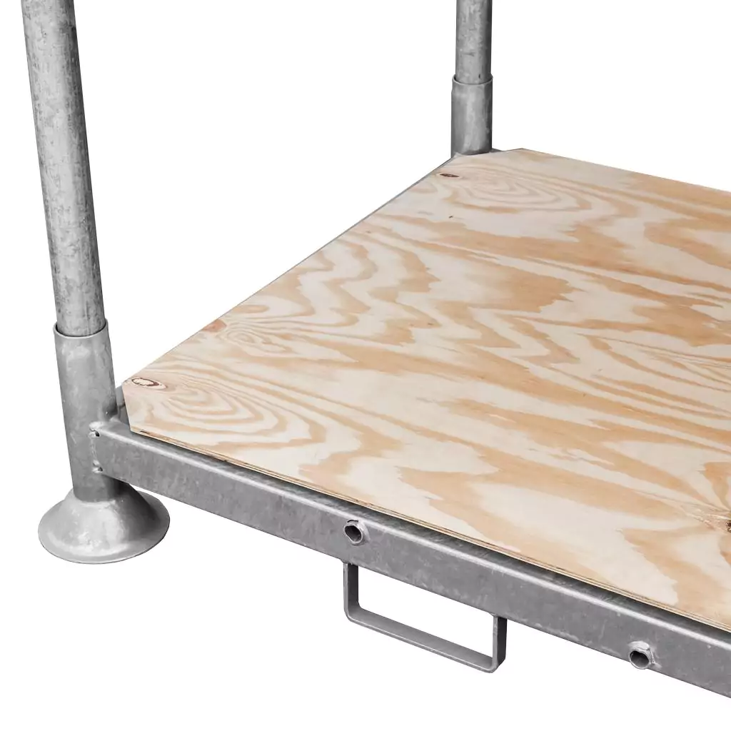 Raft metalic mare 202x118x31 cm zincat cu baza din placaj [8]