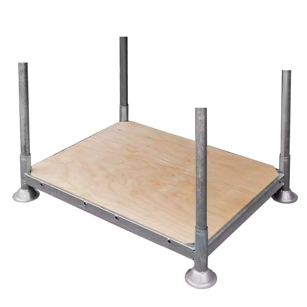 Raft metalic mic 155x118x31 cm zincat cu baza din placaj [2]