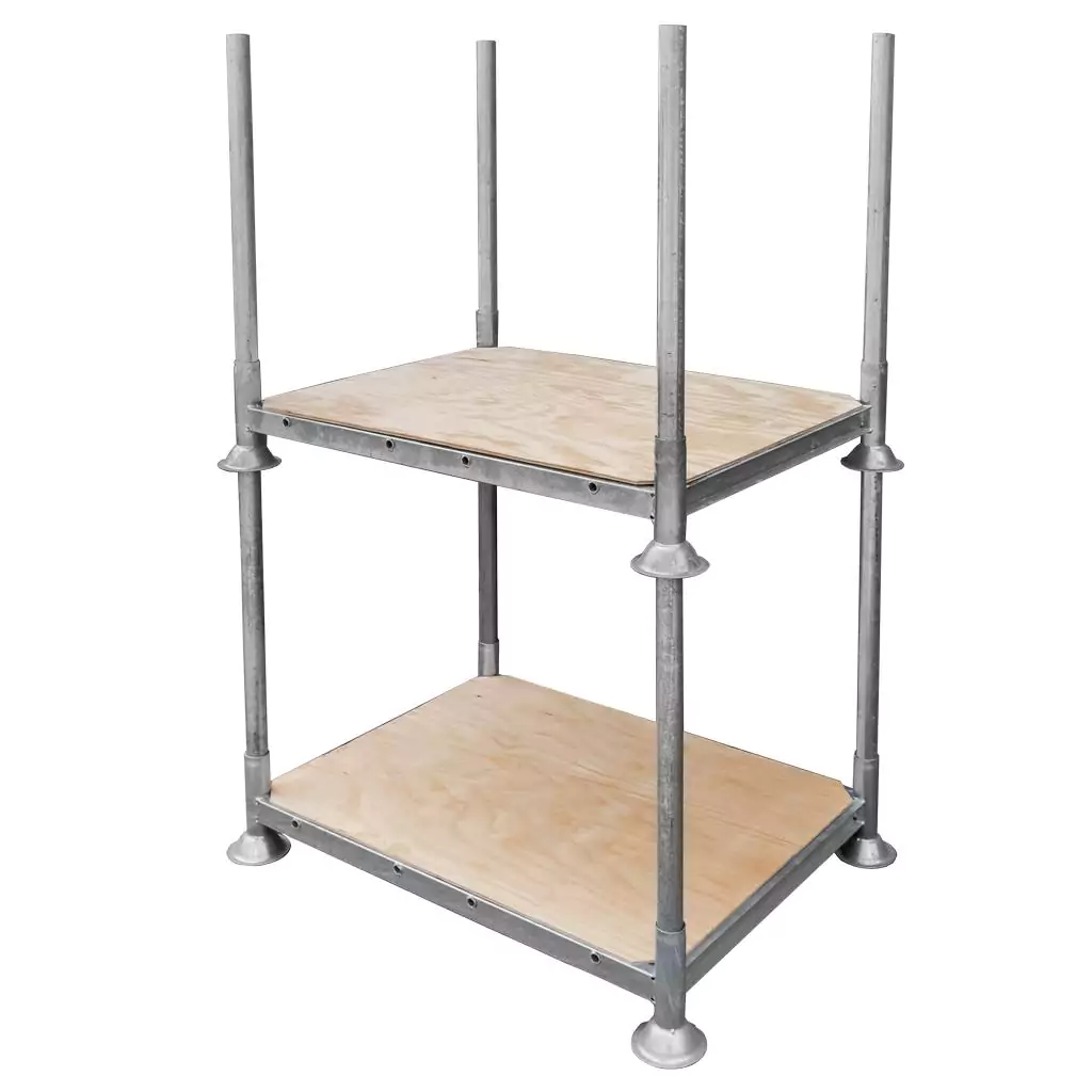 Raft metalic mic 155x118x31 cm zincat cu baza din placaj [3]