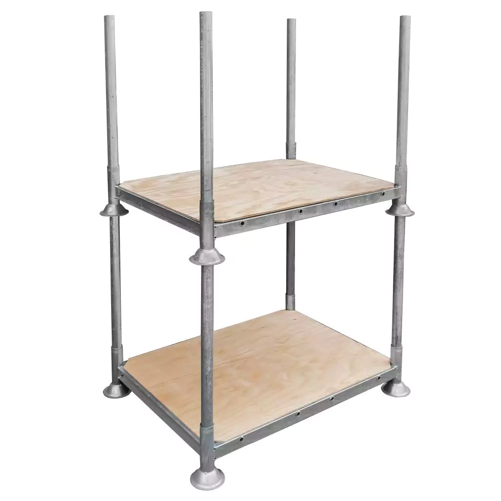 Raft metalic mic 155x118x31 cm zincat cu baza din placaj [8]