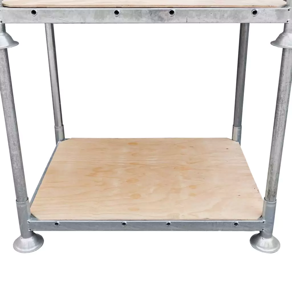 Raft metalic mic 155x118x31 cm zincat cu baza din placaj [4]
