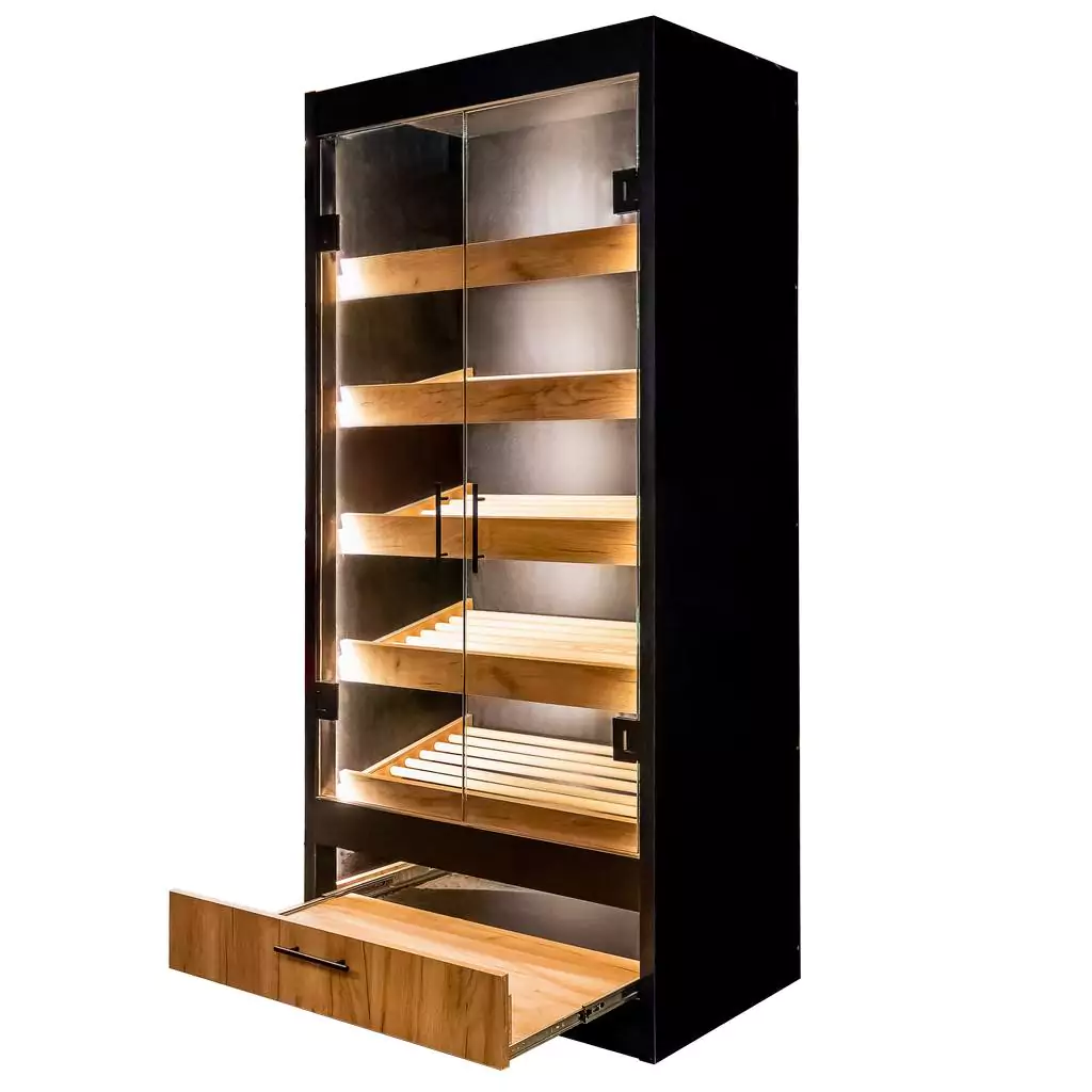 Raft paine modul cu sticla 205/100cm, stejar kraft [2]