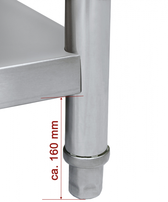 Rastel din inox cu 4 polite pline 1200x460 mm BER4 [4]