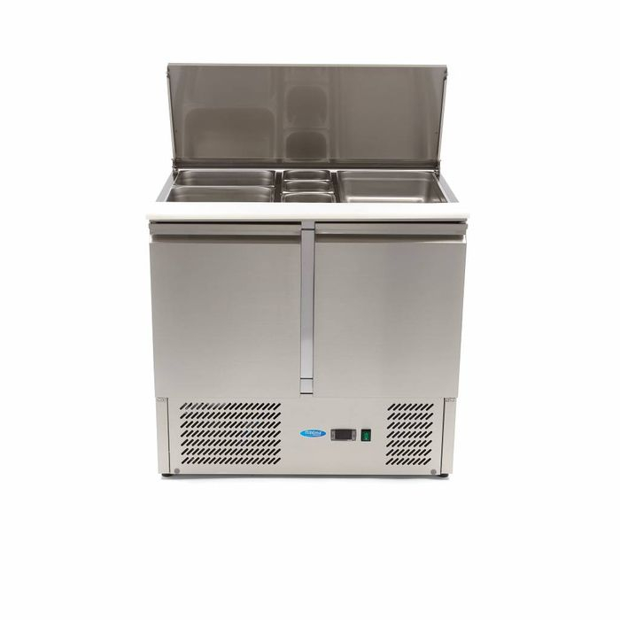 Saladeta inox 257 litri cu 2 usi si blat de lucru integrat [5]
