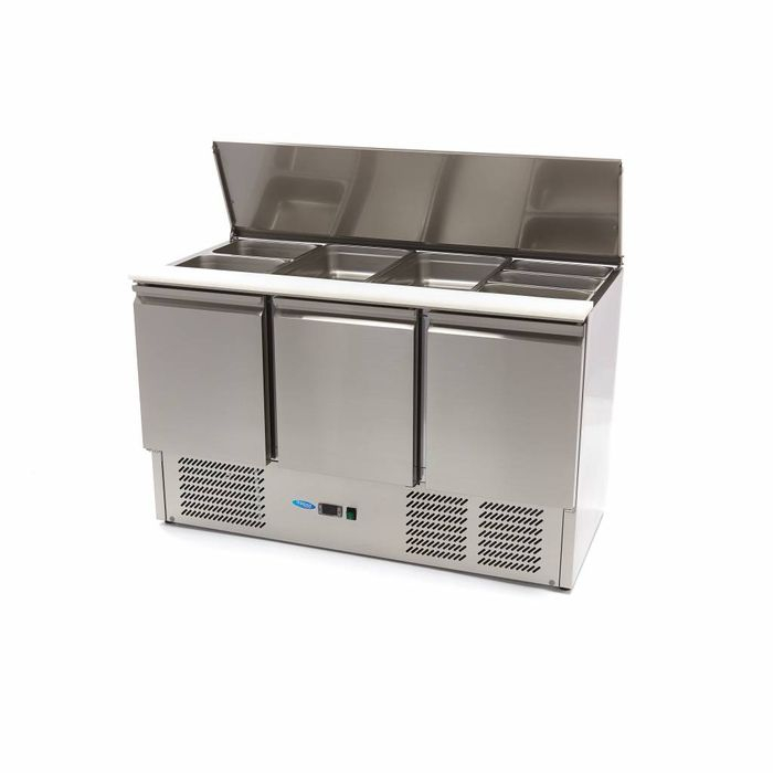 Saladeta inox 400 litri cu 3 usi si blat de taiere inclus [7]