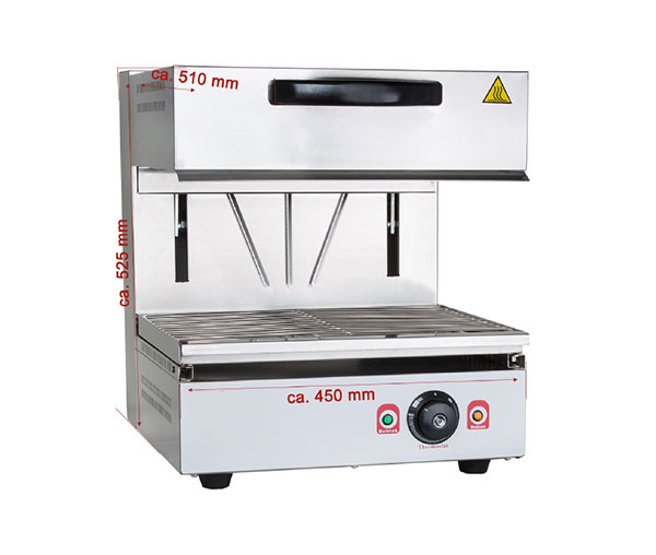 Salamandra profesionala din inox, 435×310 mm, 230V, 2,8kW, BWB-2 [3]
