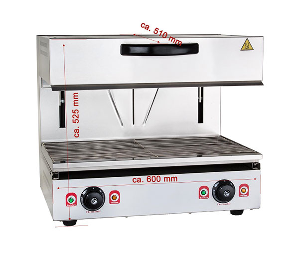 Salamandra profesionala din inox, 580x315 mm, 230V, 3,5kW, BWB-3 [3]