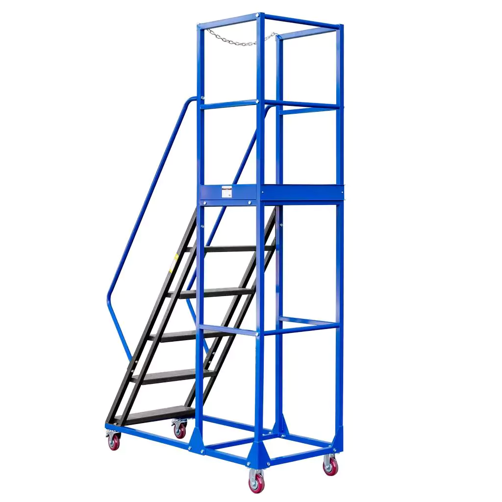 Scara de depozit mobila standard 150cm, 6 trepte, platforma [3]