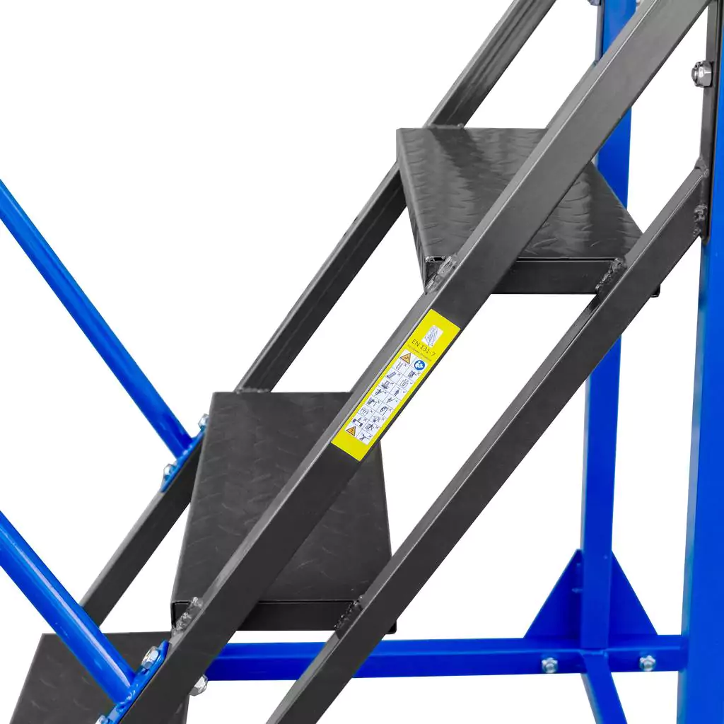 Scara de depozit mobila standard 150cm, 6 trepte, platforma [7]