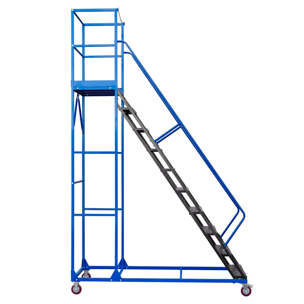 Scara de depozit mobila standard 250cm, 10 trepte, platforma [5]