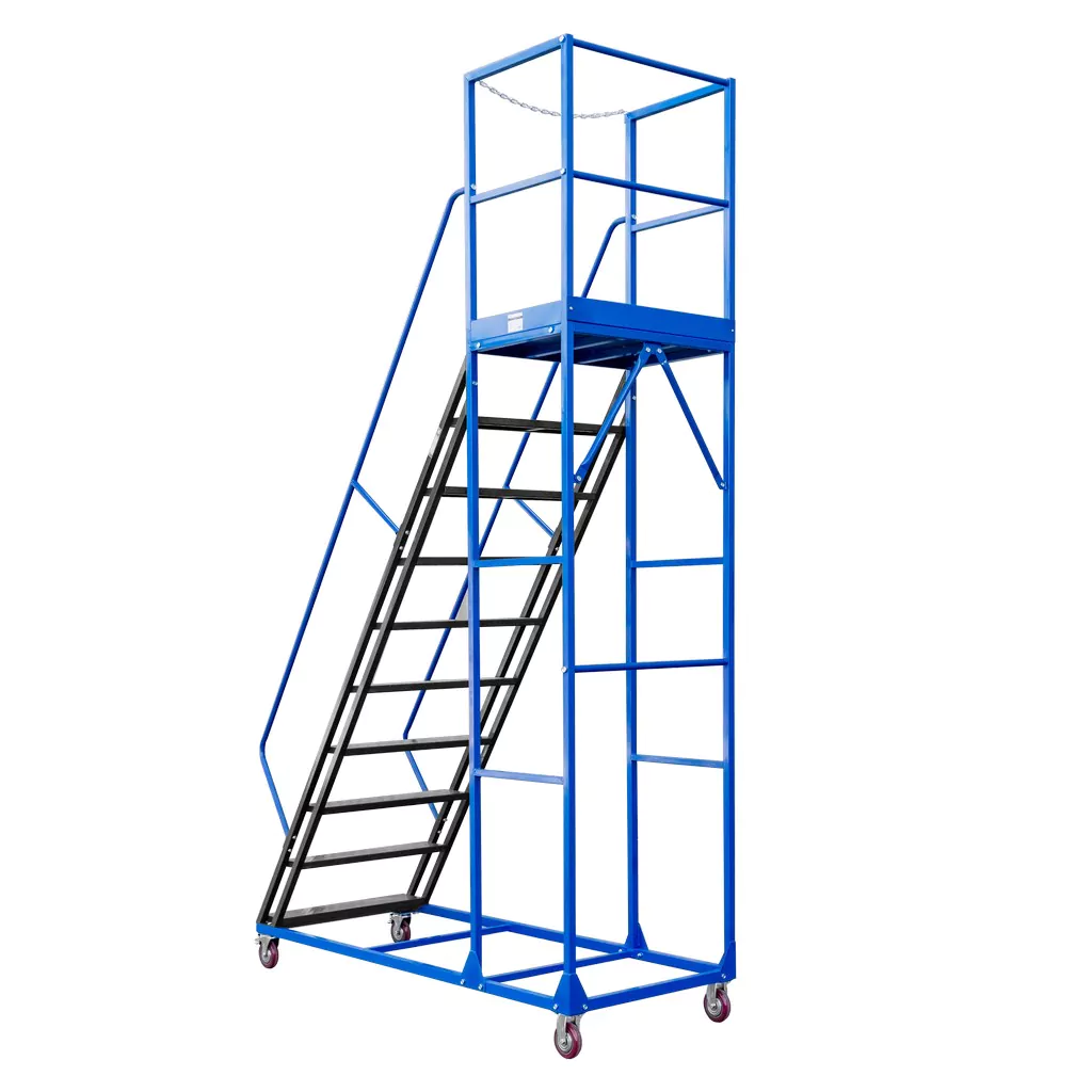 Scara de depozit mobila standard 250cm, 10 trepte, platforma [6]