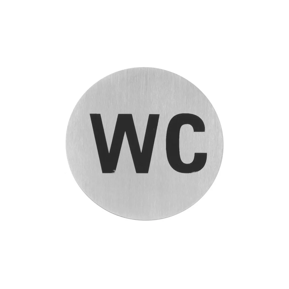 Semn de usa din inox, 75 mm, Toaleta, autoadeziv [1]