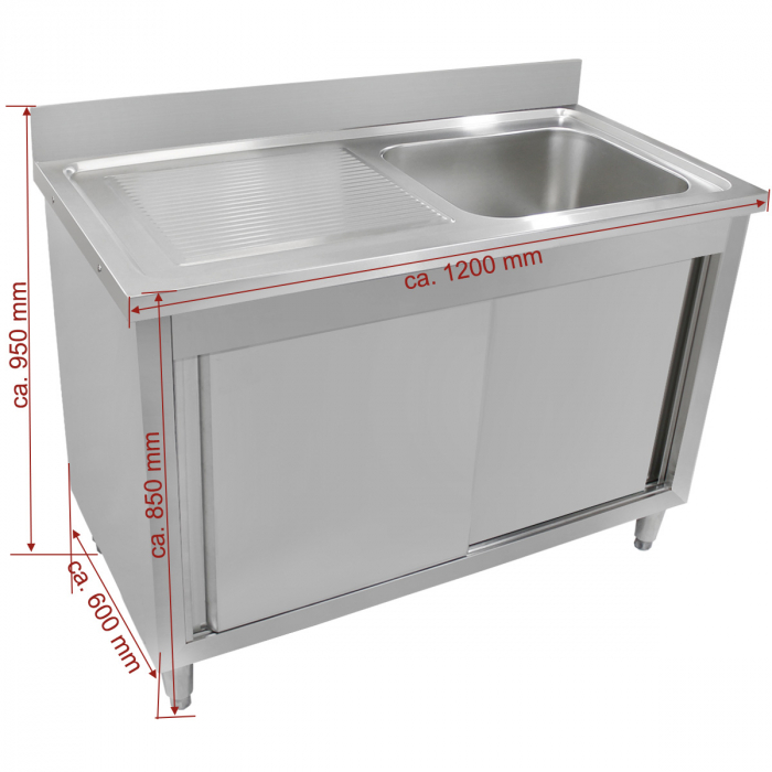 Spalator inox cu 1 cuva cu picurator 1170x600x950 mm GSB120 [3]