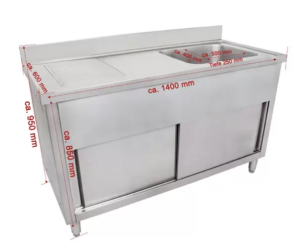 Spalator inox cu 1 cuva cu picurator 1400x600x950 mm GSB140 [2]