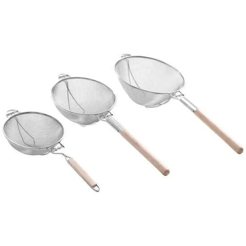 Strecuratoare cuib de pasare, inox, maner lemn, diam 260 mm [2]