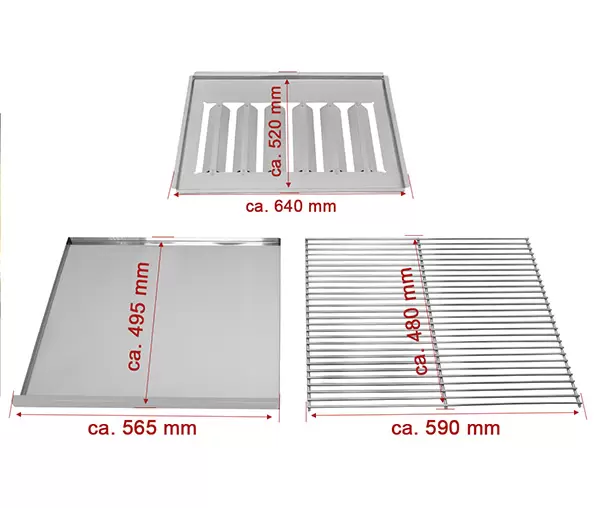 Set pentru gratar: grilaj, tava de picurare, capac, SETGGB [2]