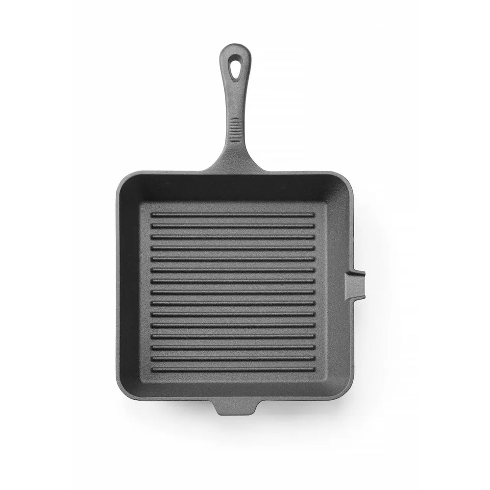 Tigaie grill fonta, 265x265 mm, cu scurgere grasime [1]