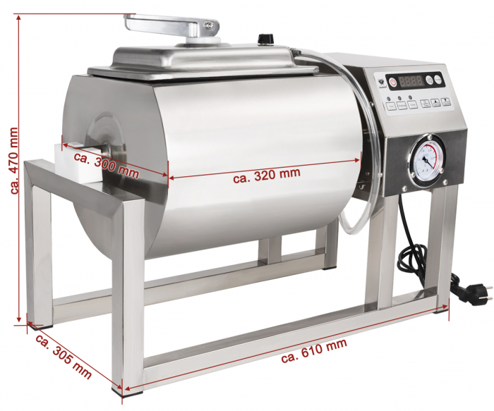 Tumbler cu vacuum pentru marinat si fragezit carne 18 kg, 230V, 0,3kW, FTB-18T [2]