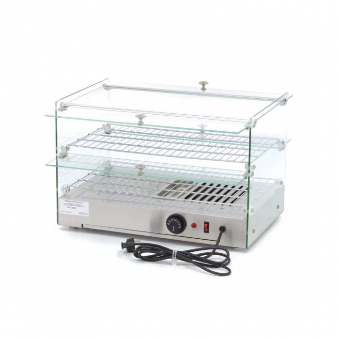 Vitrina calda de banc cu 2 nivele, 550 mm, 50 litri, 230V, 0,8 kW [6]