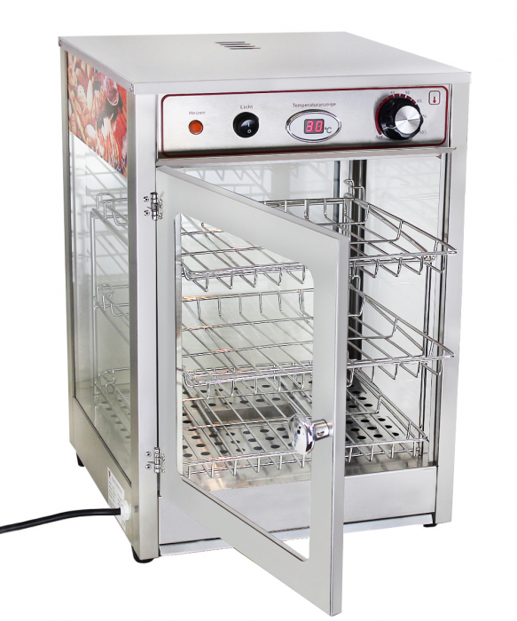 Vitrina calda expunere din inox, 3 rafturi, 230V, 0,5kW, BHT-1 [2]