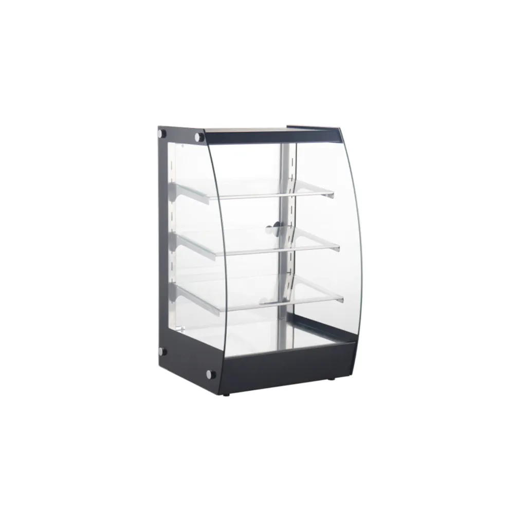 Vitrina expunere 75L, inox, 3 rafturi, iluminare LED [2]
