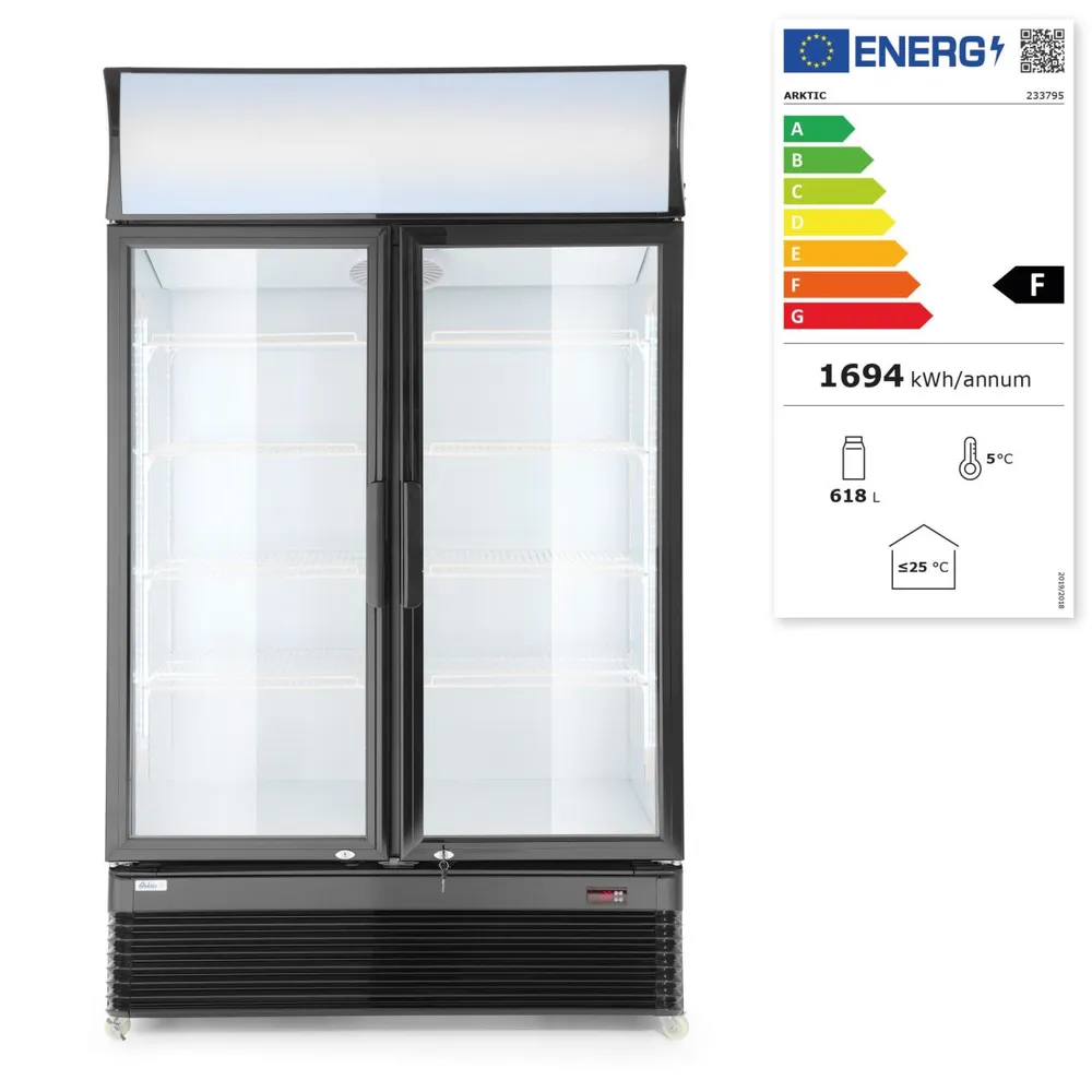 Vitrina frigorifica 618L, 2 usi, panou iluminat, 400W [3]