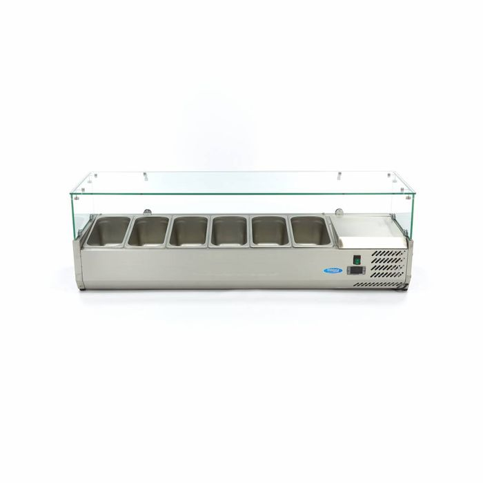 Vitrina ingrediente GN 1/3 inox 140cm pentru 6 recipiente gastro [6]