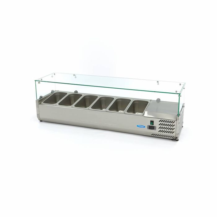 Vitrina ingrediente GN 1/3 inox 140cm pentru 6 recipiente gastro [5]