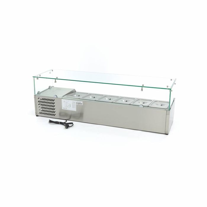 Vitrina ingrediente GN 1/3 inox 140cm pentru 6 recipiente gastro [4]