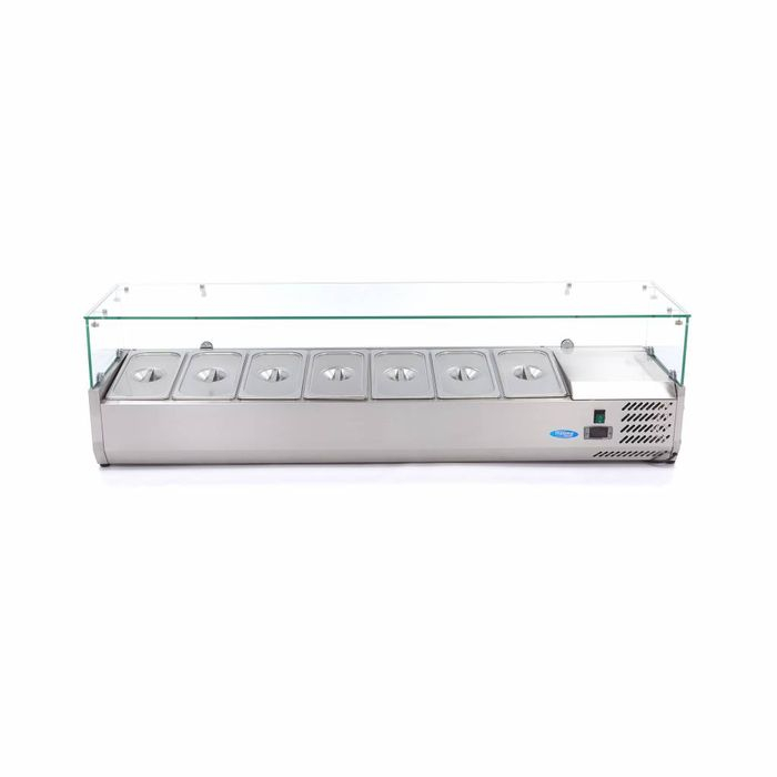 Vitrina ingrediente GN 1/3 inox 160cm pentru 7 recipiente gastro [2]