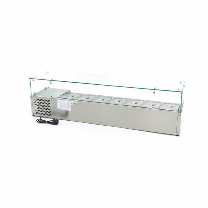 Vitrina ingrediente GN 1/3 inox 160cm pentru 7 recipiente gastro [5]