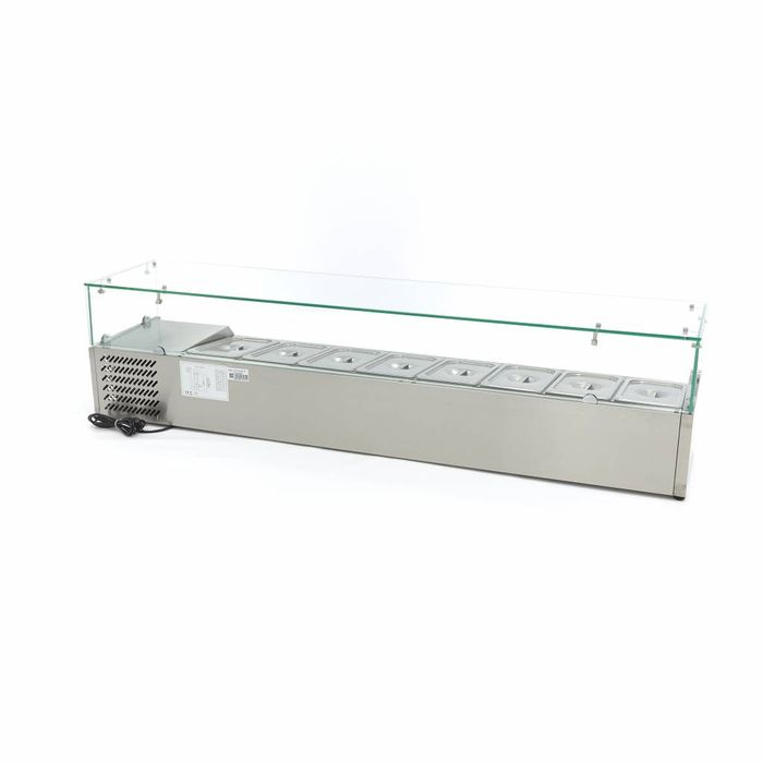 Vitrina ingrediente GN 1/3 inox 180cm pentru 8 recipiente gastro [5]