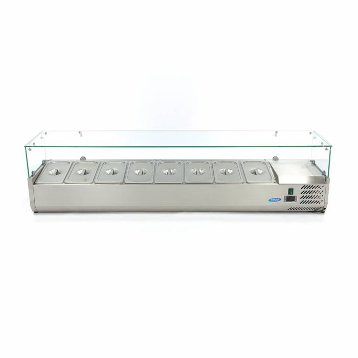 Vitrina ingrediente GN 1/3 inox 180cm pentru 8 recipiente gastro [3]