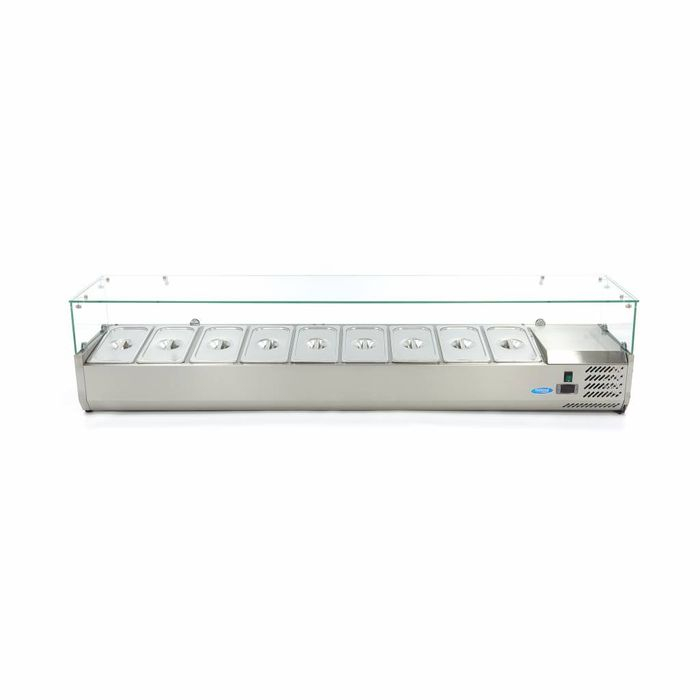 Vitrina ingrediente GN 1/3 inox 200cm pentru 9 recipiente gastro [2]