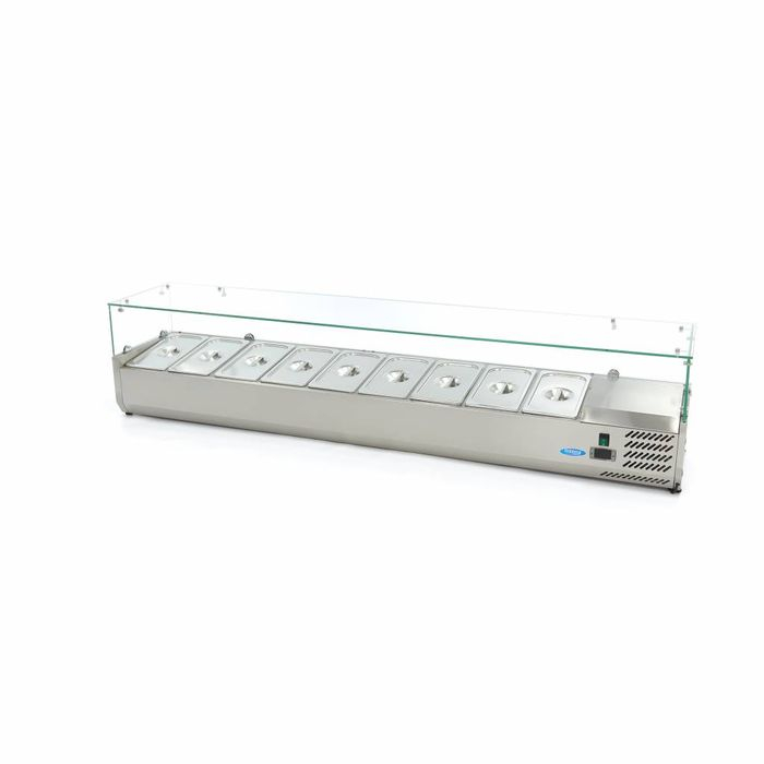 Vitrina ingrediente GN 1/3 inox 200cm pentru 9 recipiente gastro [1]