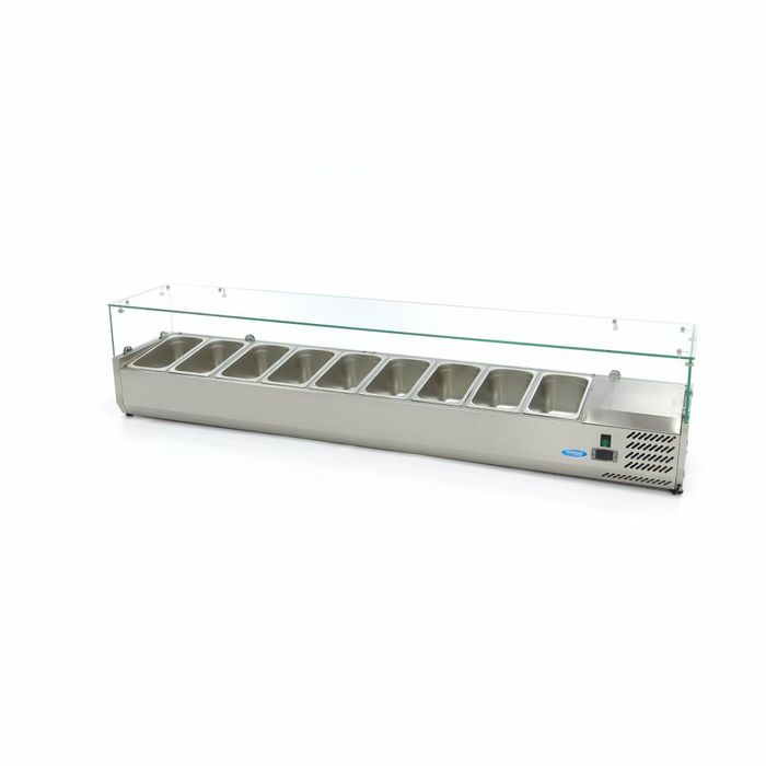 Vitrina ingrediente GN 1/3 inox 200cm pentru 9 recipiente gastro [5]