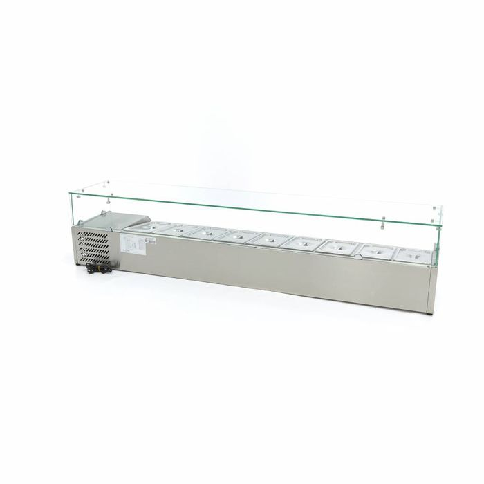 Vitrina ingrediente GN 1/3 inox 200cm pentru 9 recipiente gastro [4]