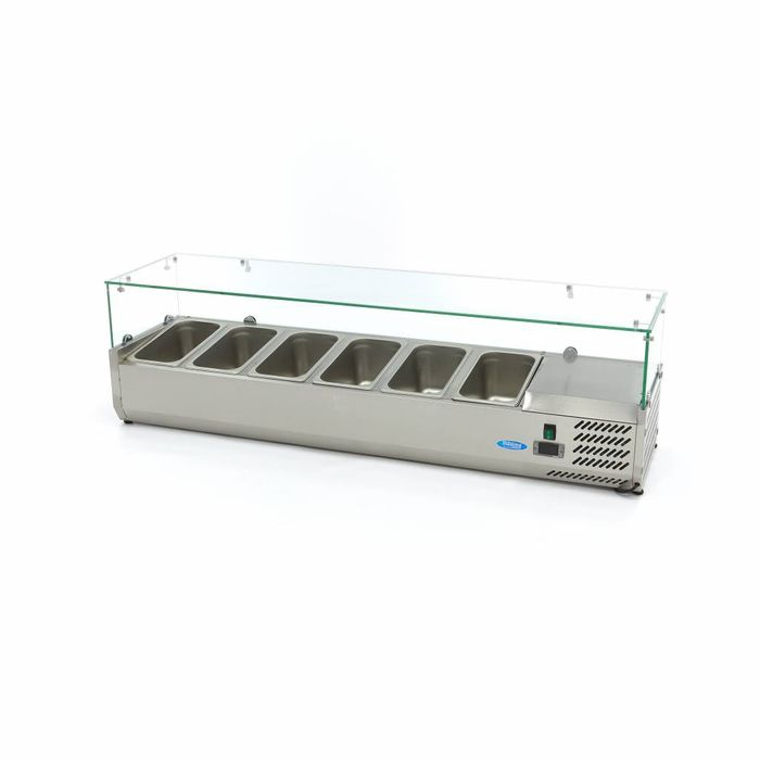 Vitrina ingrediente GN inox 150cm pentru 6 tavi 1/3 sau 1x1/2 [5]