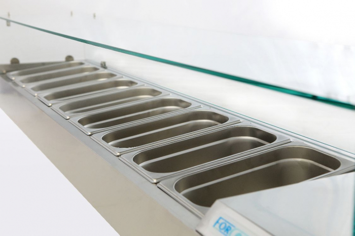 Vitrina ingrediente pizza 9 GN 1/3, racire statica, +2+8°C, FORCOLD [3]