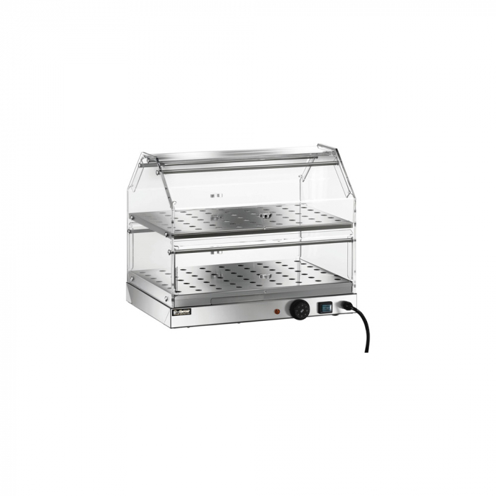 Vitrina patiserie calda cu 2 rafturi, +30°C +90°C, 850x350x400(h) mm, VBR4782 [1]