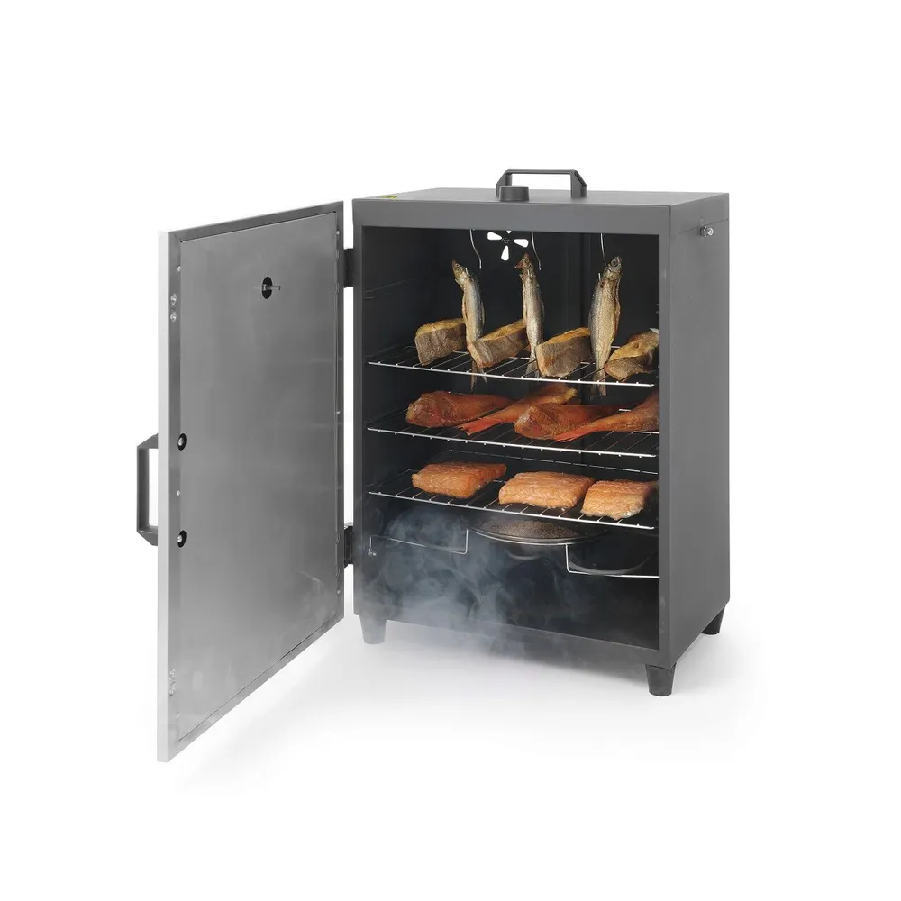 Afumatoare electrica, 1600 W, inox, cu 3 rafturi si agatatori [3]