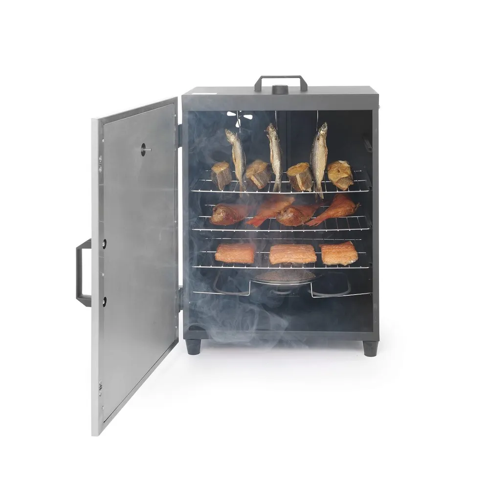 Afumatoare electrica, 1600 W, inox, cu 3 rafturi si agatatori [6]